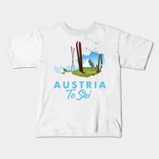 Austria To Ski Kids T-Shirt